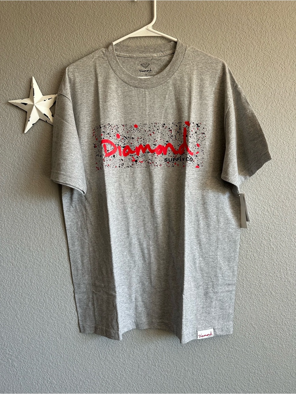Diamond Supply Co. Gray cement with Red Script Logo Speckle